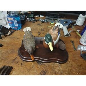 LARGE RUSTIC Wooden Ducks Diorama